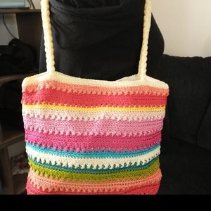 Straw shoulder bag tote